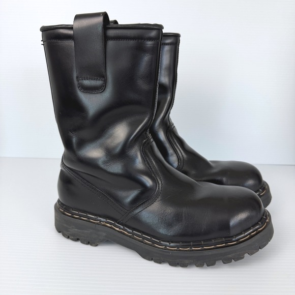 Gripfast Original England Black Leather Pull On Industrial Punk Mens US 10 UK 9